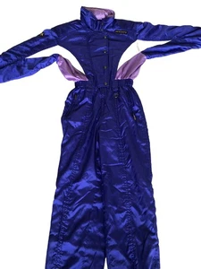 Vintage 80’s Damen Descente lila All In One Skianzug Gr. Taille 26/28” #229 - Bild 1 von 3