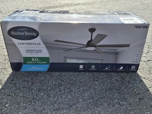 Harbor Breeze Cartersville 60-in Gray LED Indoor/Outdoor Ceiling Fan with Remote - Picture 1 of 12