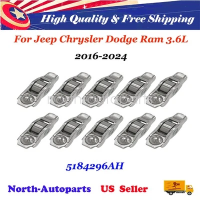 10X Exhaust Rocker Arms For Jeep Chrysler Pacifica Dodge Ram 1500 3.6L 16-24 - Изображение 1 из 4