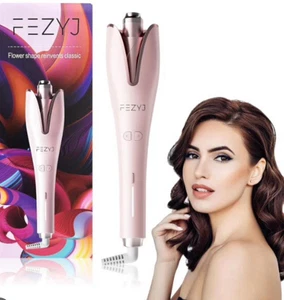 FEZYJ Automatic Hair Curler for Long Hair - Pink Rotating Curling Tool NEW - Picture 1 of 8