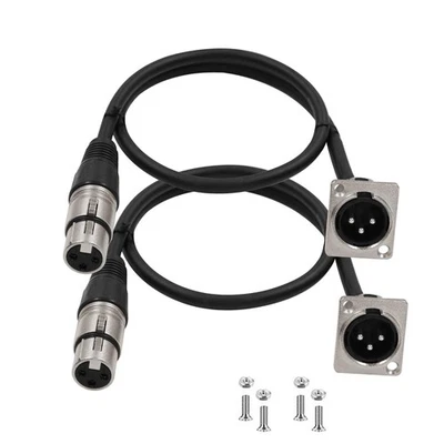 D Type XLR Cable 1.6FT 2 Pack Pass Through Connector D XLR Female to Male for... - Image 1 of 4