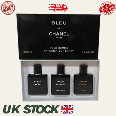 Chanel Bleu de Chanel Eau De Parfum 3*30ml Gift Set New UK Christmis Gift