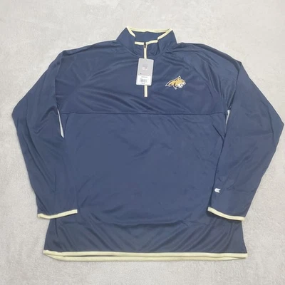 Pullover Montana State Bobcats 1/4 Cremallera Hombres L Azul Marino Borde Dorado Coliseo Foto 1 de 4