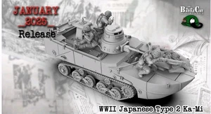 WWII Japanese Type 2 Ka Mi Tank 3d printed bolt action 28mm - Picture 1 of 1