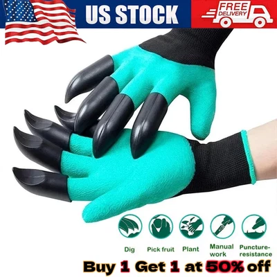 Garden Gloves with Claws Digging Planting Work Gloves Gardening Yard Safe Gloves - Image 1 of 4