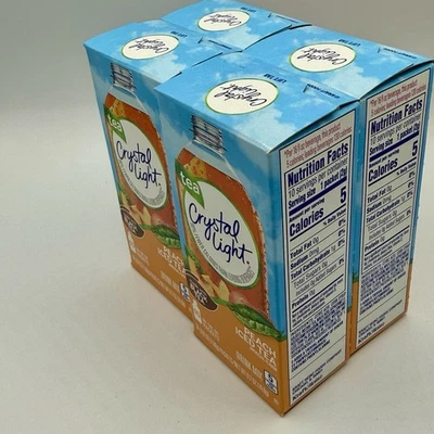 4 paquetes de 10 cajas cristalinas melocotón té helado sobre la marcha mezcla de bebidas Foto 1 de 4
