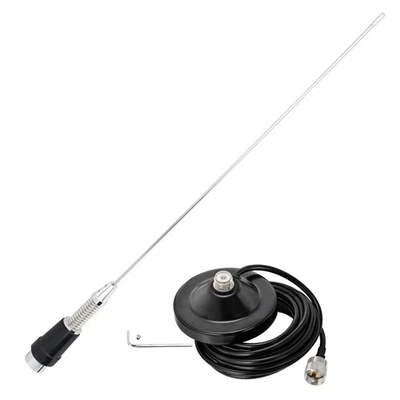 VHF 136-174MHz 20" Vehicle Ham Radio Magnetic Antenna PL259 5m for Two Way Radio - Image 1 of 4