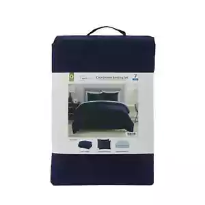 Mainstays Navy 10 Piece Bed in a Bag Polyester Microfiber Comforter Set FULL - Picture 1 of 4