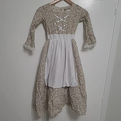 Pioneer девочка цветочный и белый колониальный платье Хэллоуин размер M (8/10) костюм б/у в отличном состоянии - Изображение 1 из 4