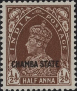 India Chamba state George VI 1/2a red-brown slate OP stamp SG 83 mint - Picture 1 of 1