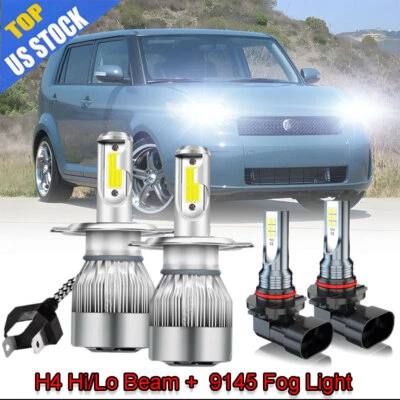 For Scion XB 2004 2005 2006 4PC 6000K LED Headlight Hi/Lo + Fog Light Bulbs Kit Foto 1 de 4
