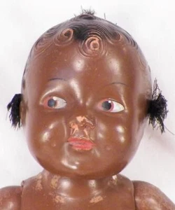 Bambola composizione afroamericana bambino 12 pollici ciuffi capelli snodati vintage - Foto 1 di 14