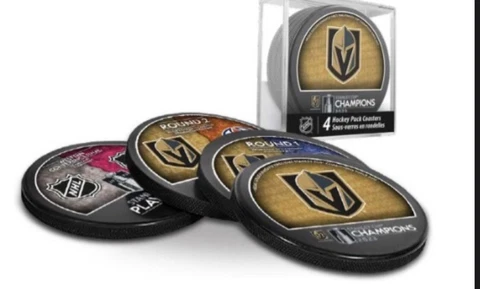 2023 STANLEY CUP CHAMPIONS VEGAS GOLDEN KNIGHTS PUCK COASTERS **IN STOCK** Cover