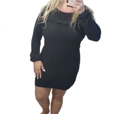 Juicy Couture 100% Cachemira Negro Sólido Suéter Vestido Talla Mediana Foto 1 de 4