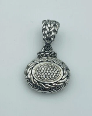 Colgante John Hardy de plata de ley y oro de 18 quilates pavé de diamantes Foto 1 de 4