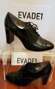 SAKS Fifth Avenue Evaline Shoes Oxfords Black Patent Leather 9M & 9.5M NEW READ! - Picture 1 of 36