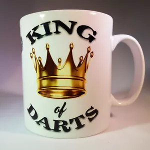 Dardos "King Of Dardos" Blanco Vidriada Cerámica 313ml Mug.darts - Imagen 1 de 2