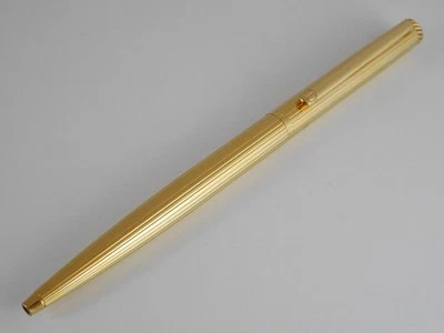 Caneta esferográfica listrada banhada a ouro Dunhill New-Gemline (usada) FRETE GRÁTIS - Imagem 1 de 4