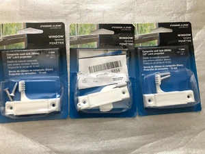 3-pc-Prime Line Window Composite Sash Lock 3/8" Latch Projection White F2666(c1) - Picture 1 of 2