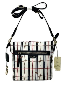 Radley Cross Body Bag or Shoulder Bag Small FINSBURY PARK ROPE CHECK White New - Picture 1 of 10