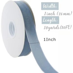 Dusty Blue Velvet Ribbon Gift Wrapping Christmas Decor Hair Bows 10 Yards New - Picture 1 of 7