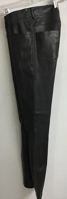 Chanel Black Leather Pants Skinny Stitch CC Pockets Stretch ZIP Ankle Size 40/6 - Image 1 of 4