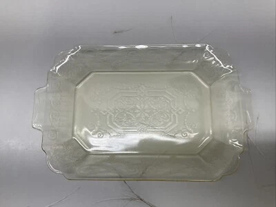 Plato de vidrio amarillo de la depresión de Indiana Glass Co. patrón LORAIN 11,5" Foto 1 de 4