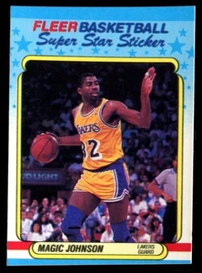 Pegatinas de baloncesto Fleer 1989 #6 Magic Johnson casi nuevas c03096 - Imagen 1 de 1