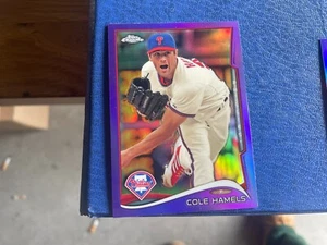 TOPPS CHROME PURPLE REFRACTOR BASEBALL 2014 PHILADELPHIA PHILLIES HAMELS 95 - Picture 1 of 2
