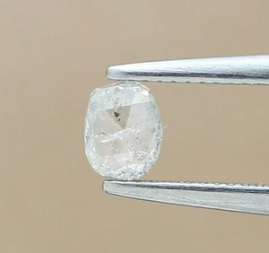 Rustic natural diamond 0.20tcw salt pepper sparkling oval rose cut for pendant - Picture 1 of 14