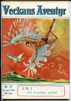 Veckans Aventyr Vol. 7 #37 1946-Sueco-Cómics-Historias pulp-Batman-Superman-En muy buen estado Foto 1 de 2
