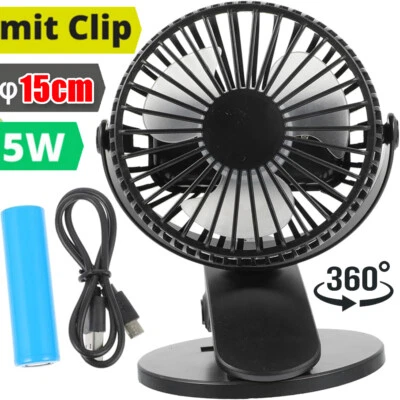 Pflanzen Grow Clip USB Ventilator mit 3 Stufen Umluftventilator Growbox Ø15cm - Bild 1 von 4