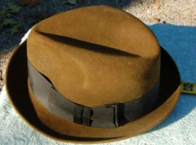 Crofut & Knapp vintage fedora, wide ribbon band, EXC cond - H35 - Image 1 of 2