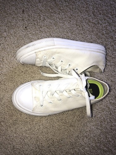 Sneakers basse Converse All Star tennis unisex giovani taglia 2 bianche Chuck Tay