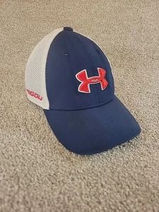 Youth Under Armour Golf Hat Small Medium Fitted Cap Red White And Blue - Picture 1 of 12