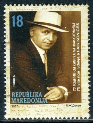 159 - MACEDONIA 2017 - Faik Konica - Writer - MNH  Foto 1 de 2