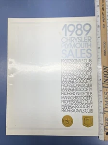 Seltenes 1989 Chrysler Plymouth Sales Professional Club Informationsheft 16 Seiten - Bild 1 von 6