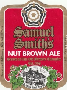 BEER BOTTLE LABEL - SAMUEL SMITHS BREWERY - NUT BROWN ALE (275ml) - Picture 1 of 1