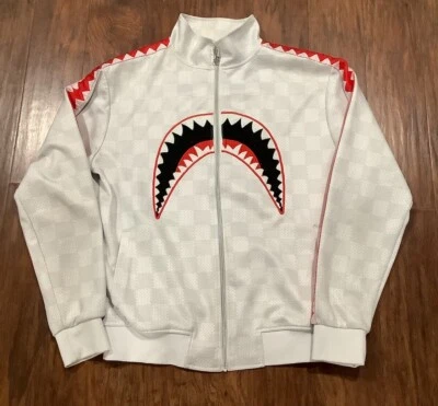 Chaqueta de chándal Hudson Outerwear boca de tiburón blanca a cuadros para hombre grande Foto 1 de 4