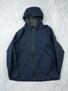 Uniqlo Blocktech 3D Cut Parka Hooded Rain Jacket Navy Women's XL Waterproof - Picture 1 of 7