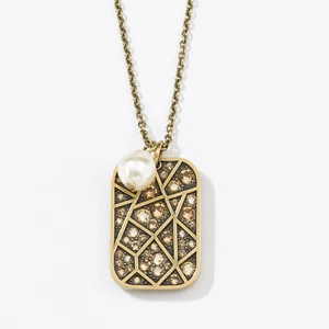 Touchstone Crystal Swarovski Geology Crystal Antique Topaz Necklace Stunning💎 - Picture 1 of 2