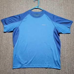 Patagonia T-Shirt Mens Large Performance Lanshade Athletic Blue 24357 Damage - Picture 1 of 11