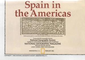 Vintage 1992 National Geographic Poster Map Spain in the Americas good shape - Picture 1 of 1