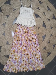 Ladies Sz 8 Small Maxi Skirt & New Zara Top - Picture 1 of 3
