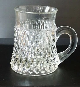 Tazza vetro trasparente 10 oz punta diamante vetro Indiana vintage ottima! - Foto 1 di 6