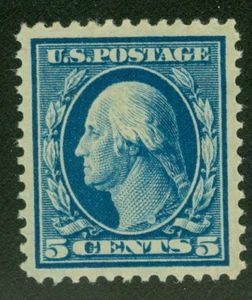 US #378 5¢ blue, og, LH, XF/Superb - Picture 1 of 1