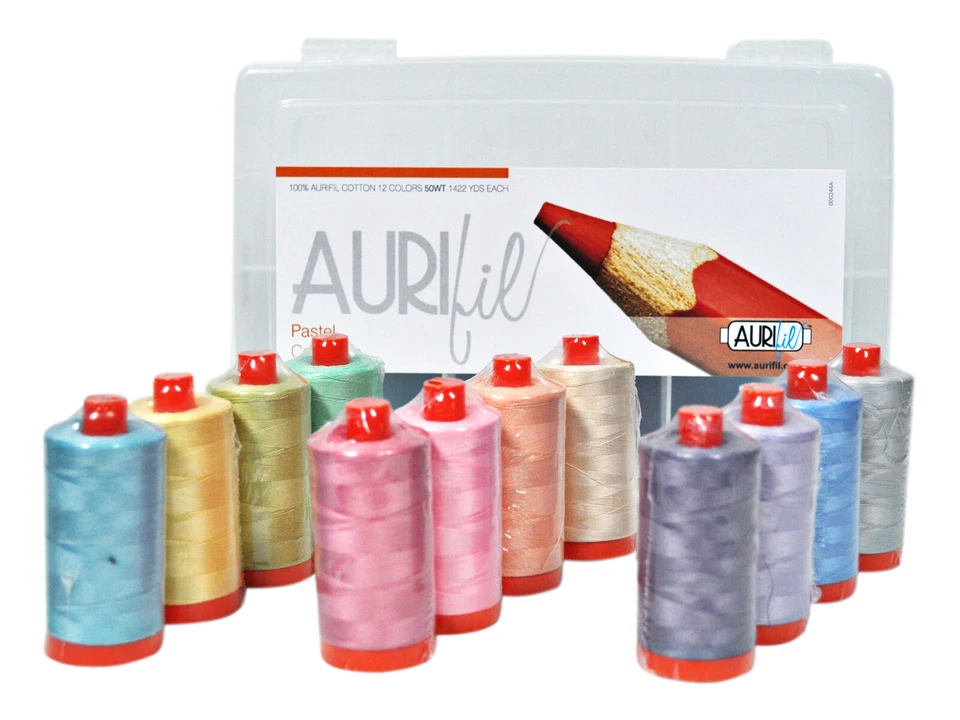 Aurifil Home Collection Pastel 12 Large Spools 50wt - Image 1 of 1