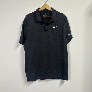 Nike Tiger Woods Collection Gold Polo Shirt Black Tiger Stripes Mens Size Large - Picture 1 of 11