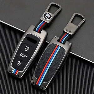 Zinc Alloy Silicone Car Key Fob Case Cover For Audi A6L A7 A8 A8L E-tron Q8 C8 - Picture 1 of 8