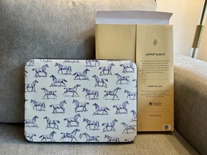 Burga Laptop Sleeve Case 13" Derby Race Purple Horse Saffiano Leather Equestrian - Picture 1 of 10